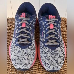 Brooks Women’s Launch 6 Running Shoes Lace-Up Navy/White/Pink Speckled‎ Size 9.5